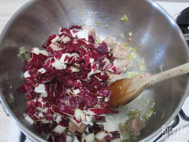 Risotto al radicchio e salsiccia 6