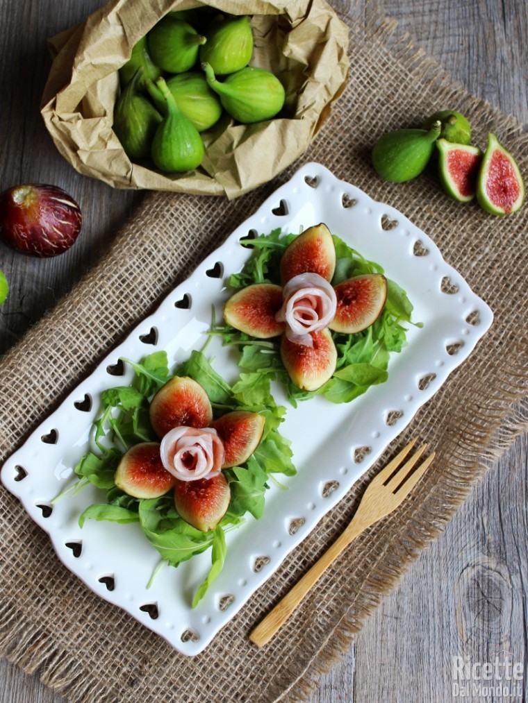 Ricetta rose di fichi e prosciutto crudo dolce di Parma