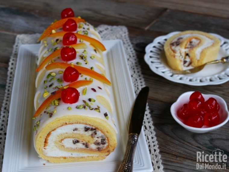 Tronchetto Di Natale Con Ricotta E Cioccolato.Rotolo Di Cassata Siciliana Ricettedalmondo It