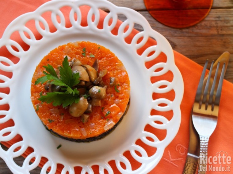 Ricetta riso venere con zucca e funghi