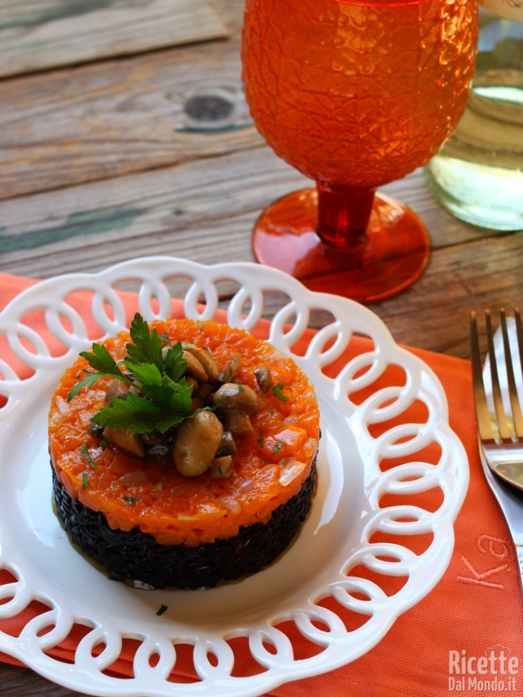 Come fare il riso venere con zucca e funghi