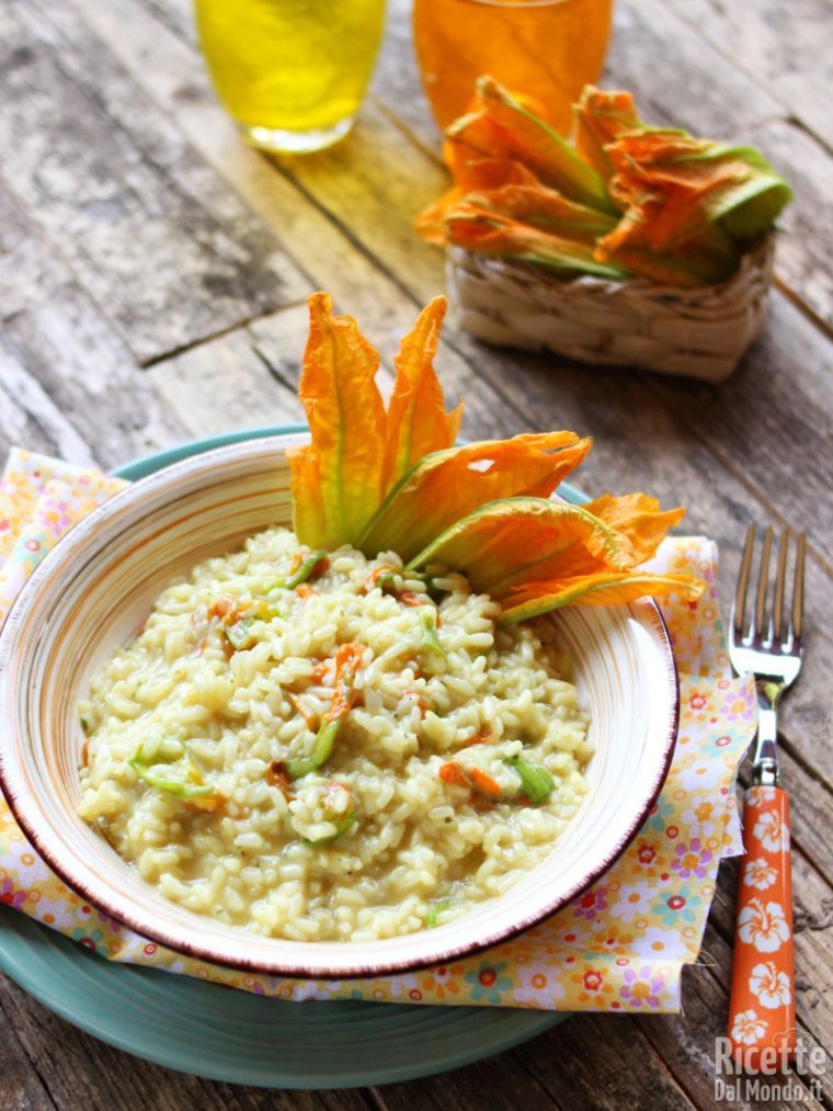 Ricetta del risotto con i fiori di zucca