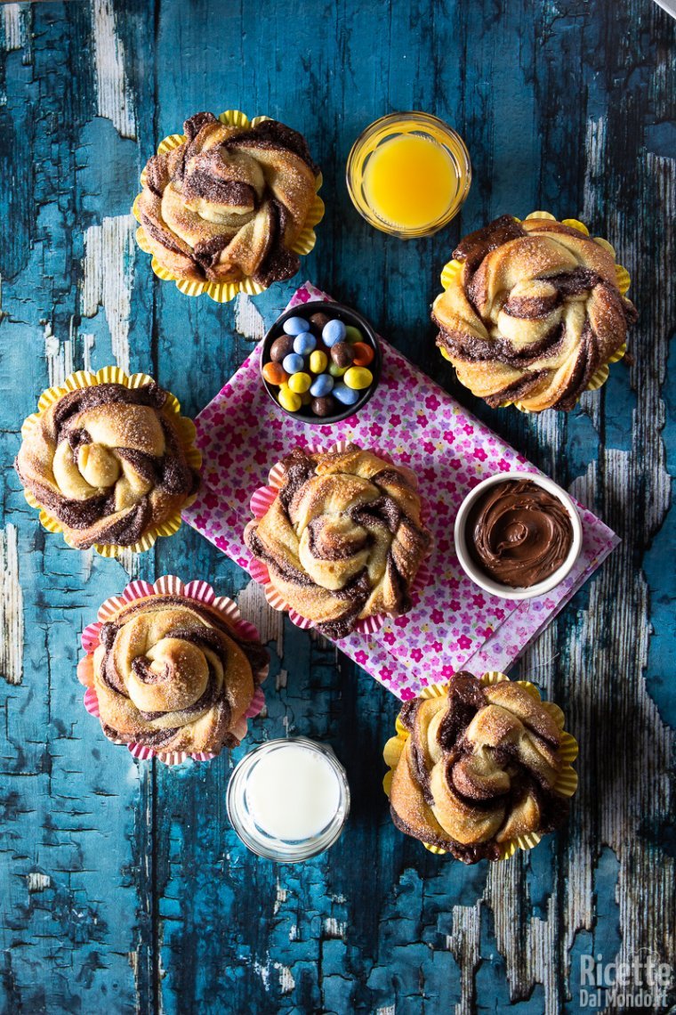 Ricetta rose di brioche con crema di Nutella