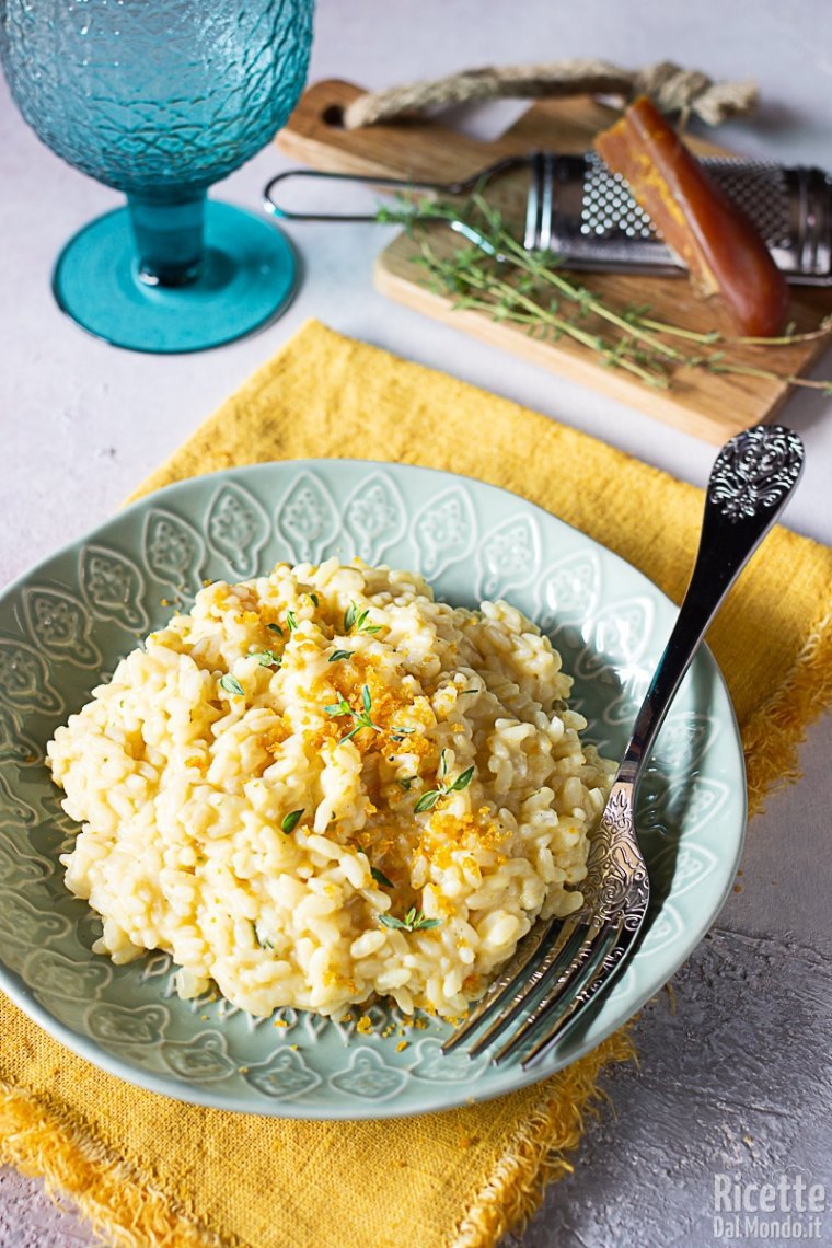 Ricetta risotto con la bottarga e timo