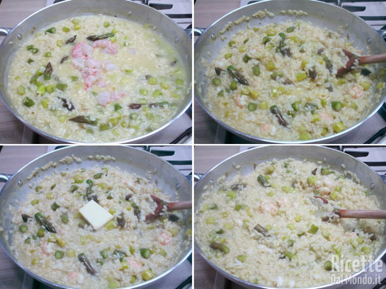 Completare la cottura con gli asparagi