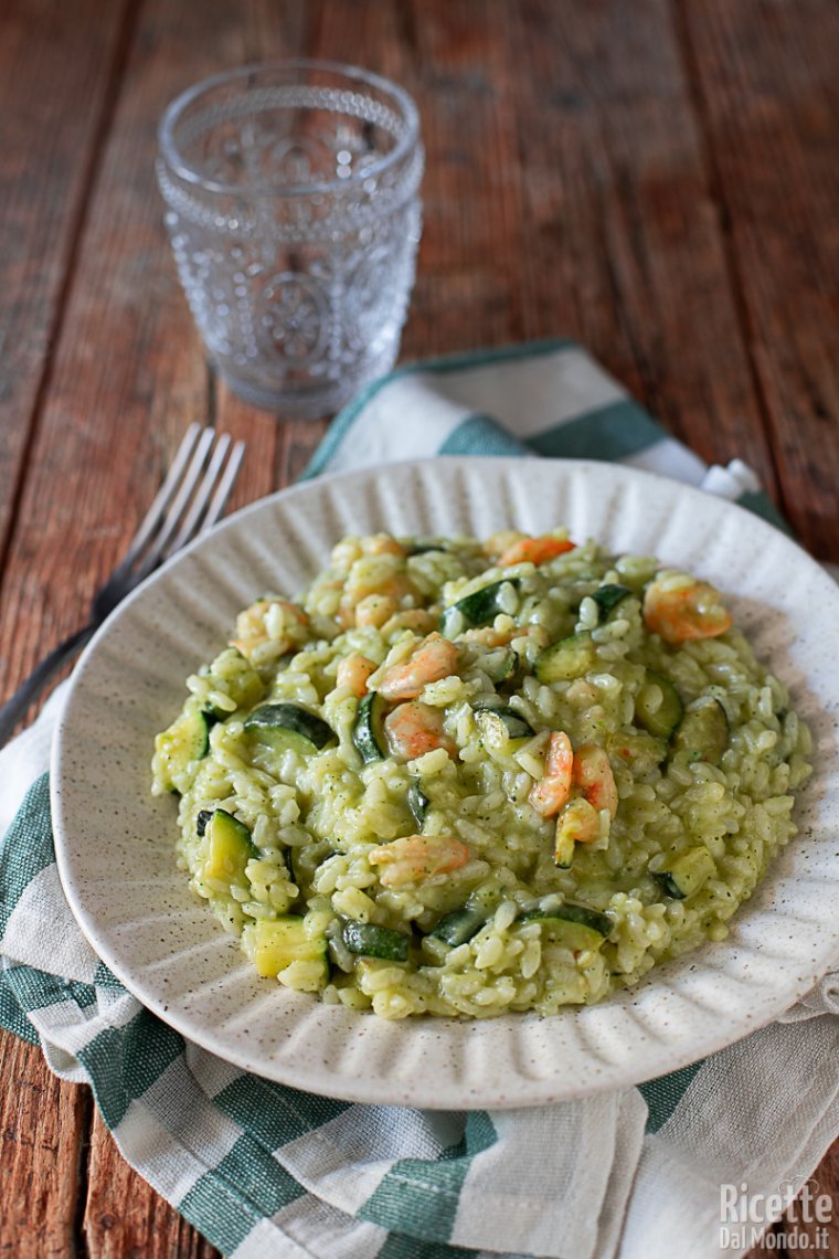 Ricetta risotto con zucchine e gamberetti