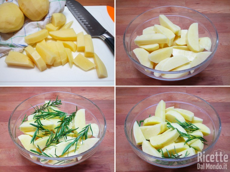 Pelate, tagliate e condite le patate
