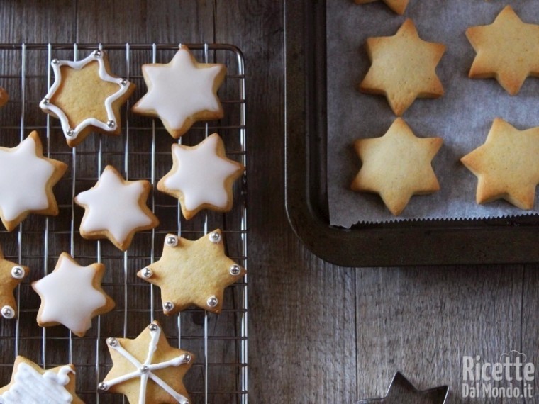 Stelline di Natale glassate, biscotti