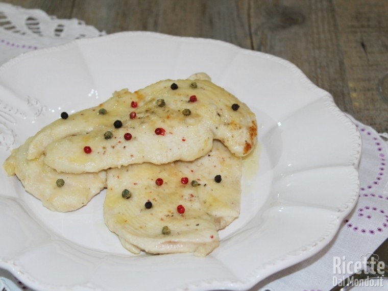 Ricetta scaloppine di pollo al pepe