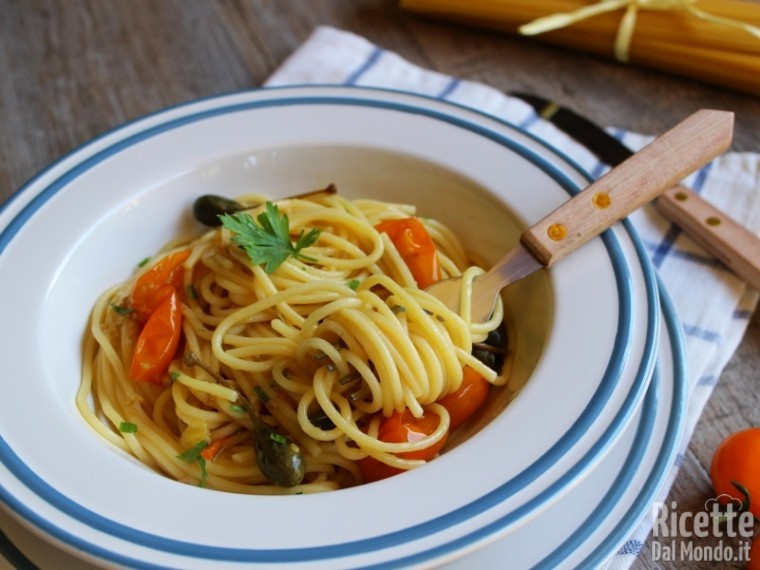 Ricetta spaghetti con pomodorini gialli