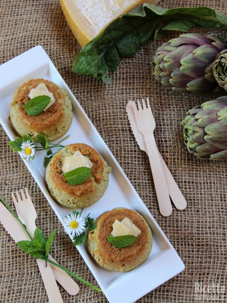 Come fare gli sformatini di carciofi e parmigiano