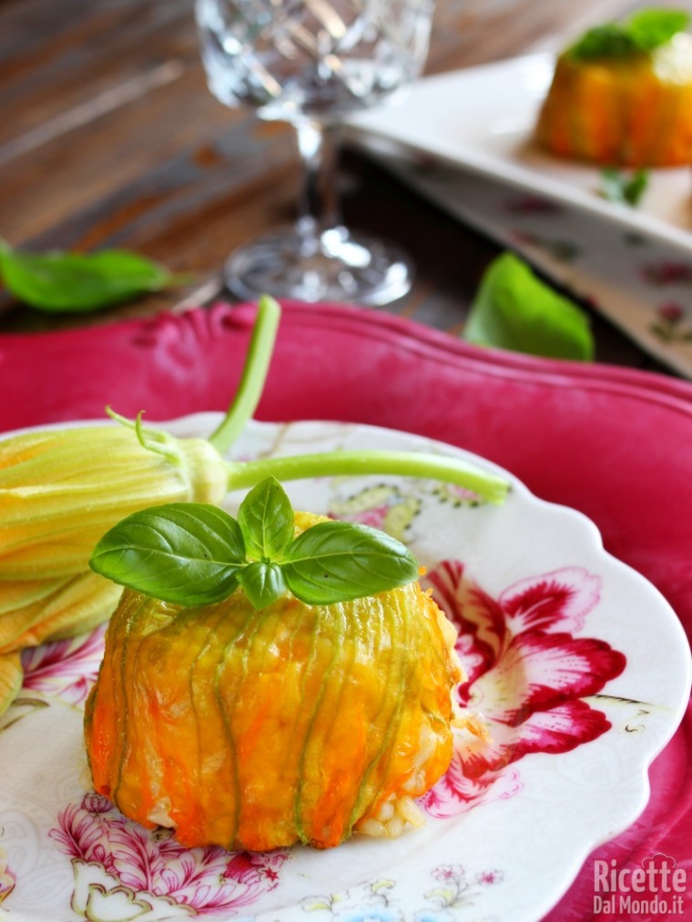 Ricetta sformatini di riso zucca e fiori