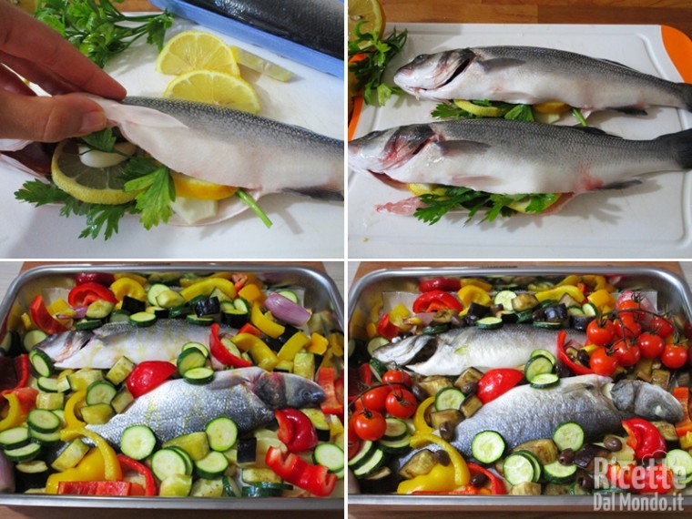 Cuocere le spigole in forno