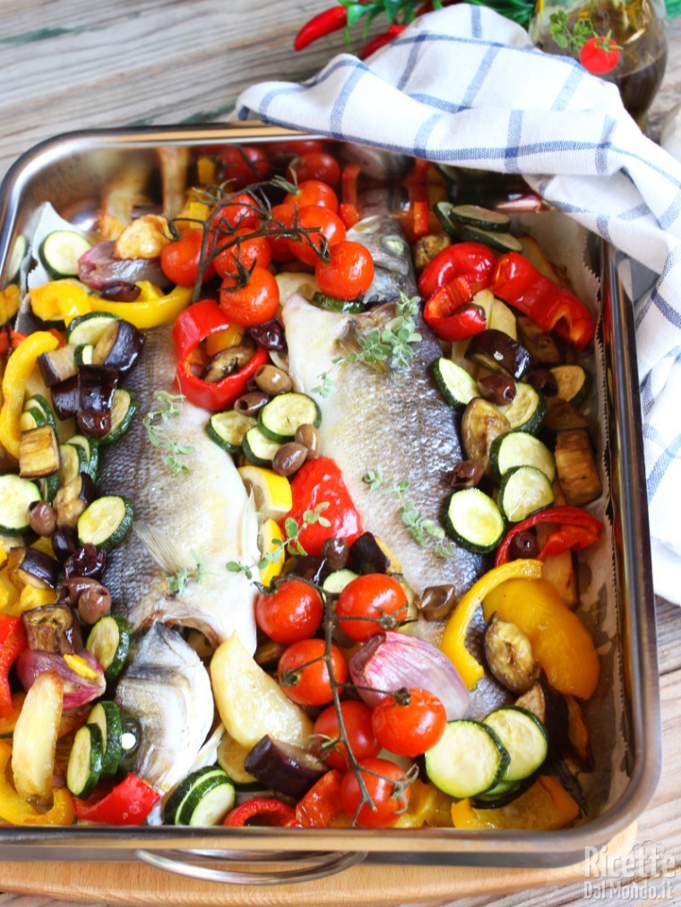 Ricetta semplice per fare la spigola con le verdure