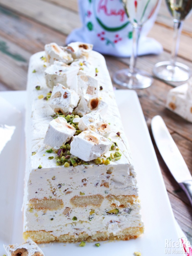 Semifreddo al torrone con spumante