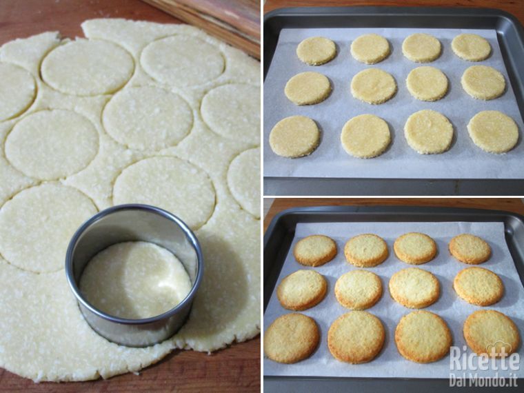Modellare i biscotti e cuocerli in forno caldo