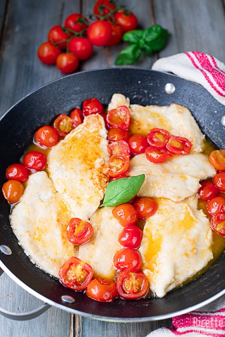 Ricetta scaloppine di pollo con pomodorini