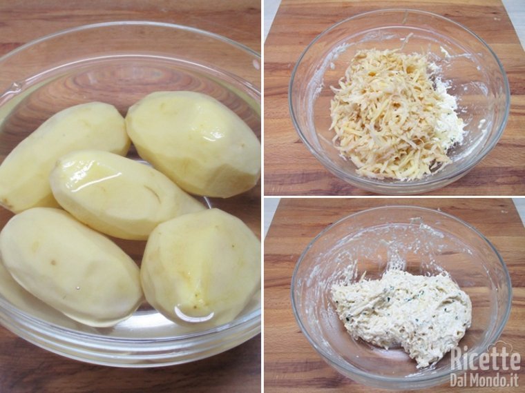 Unire le patate grattugiate