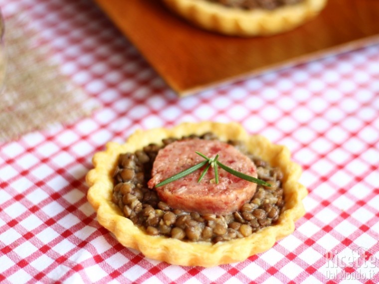 Ricetta tartellette con lenticchie e cotechino