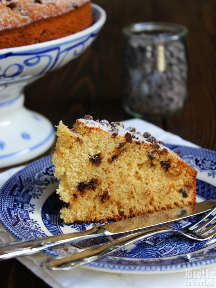 Torta integrale con gocce di cioccolato fondente