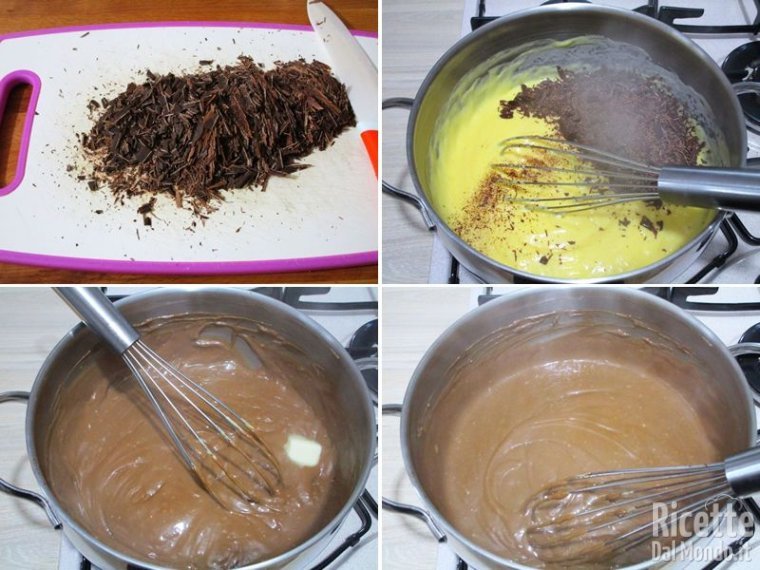 Unire il cioccolato fondente