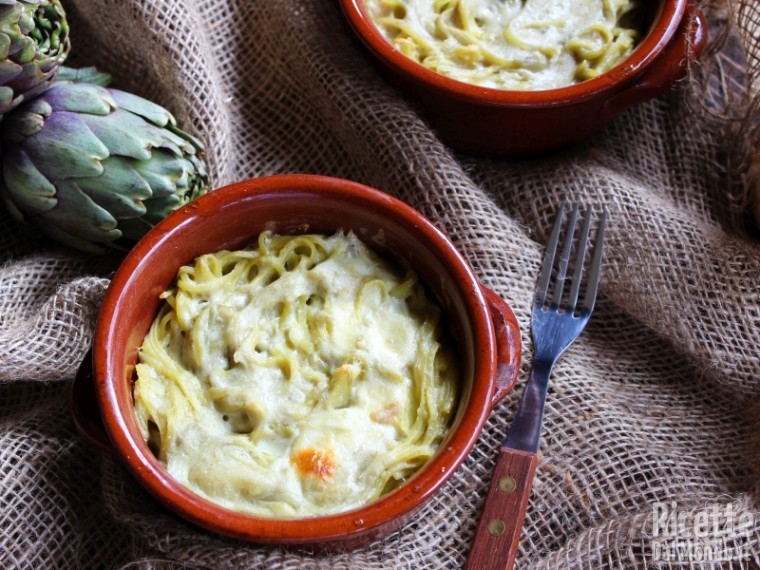 Ricetta tegamini di tagliolini con crema di carciofi