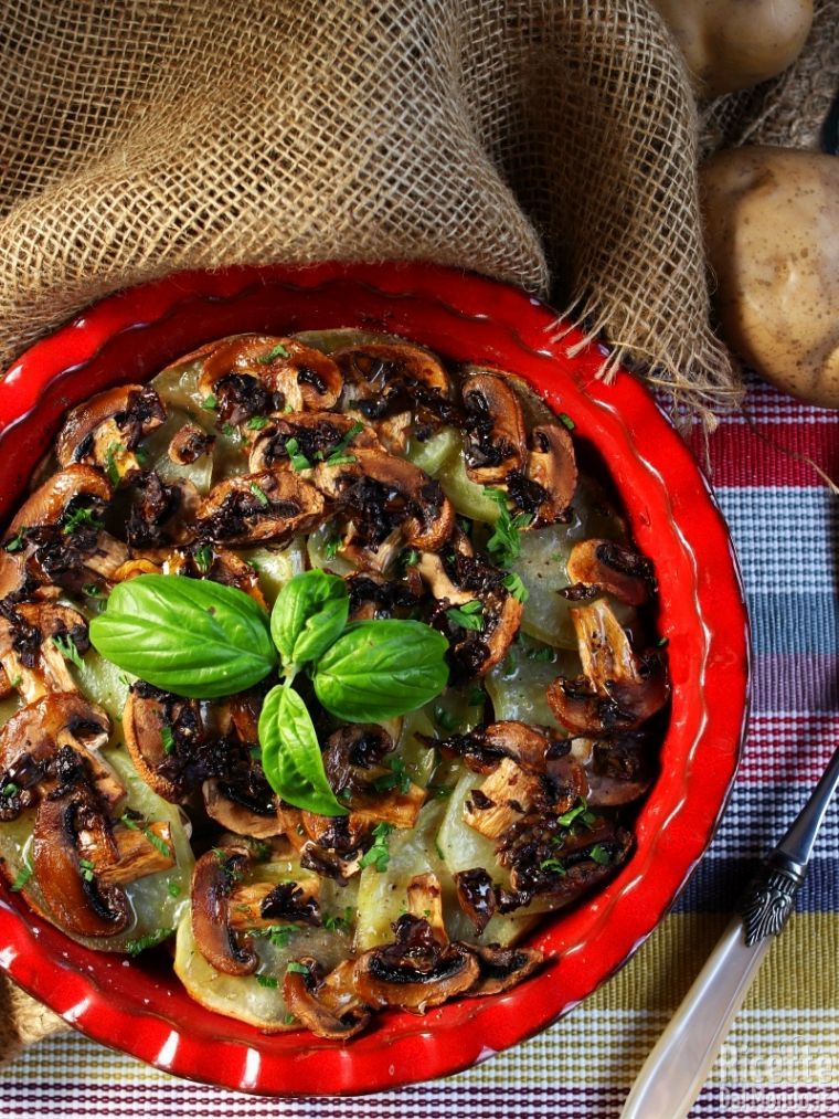 Tortino di funghi e patate