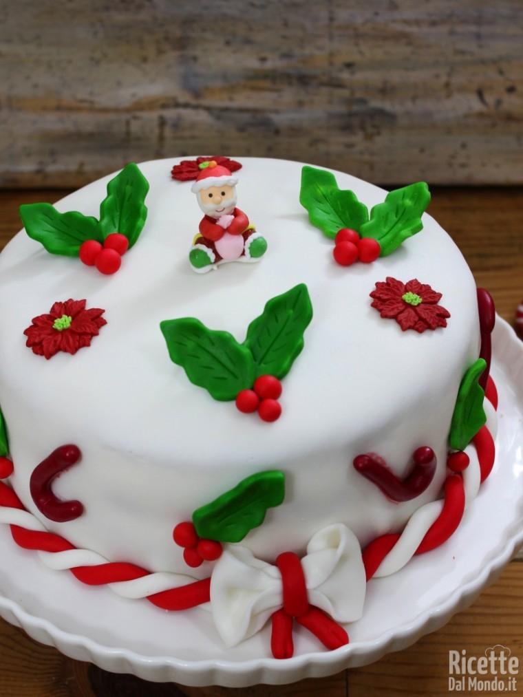 Torta Di Natale In Pasta Di Zucchero Ricettedalmondo