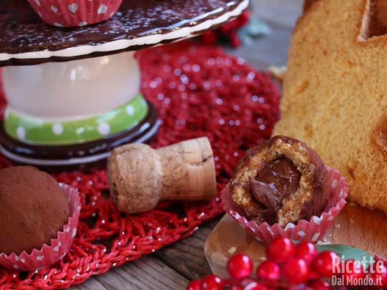 Ricetta tartufi di pandoro alla Nutella