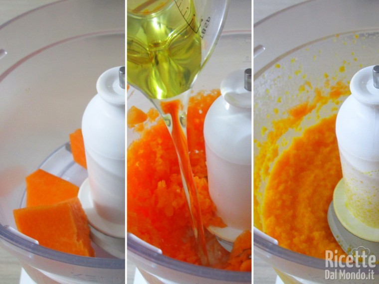 Frullare zucca e olio