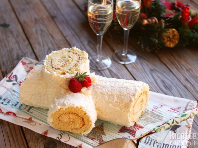 Tronchetto Di Natale Pasticceria.Tronchetto Di Natale Bianco Cocco E Cioccolato Marianna Pascarella