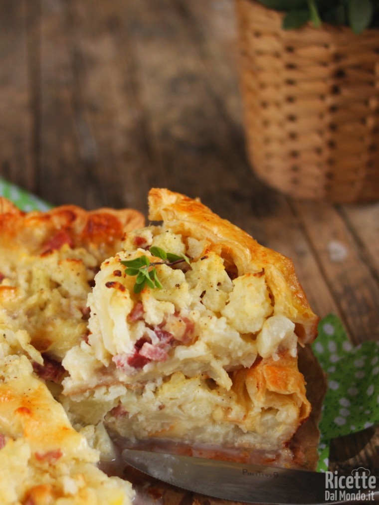 Ricetta semplice torta rustica con cavolfiore