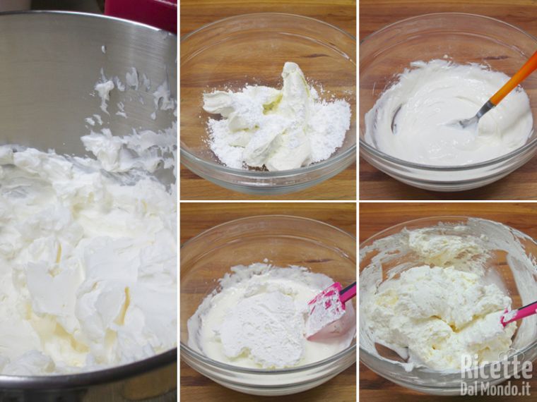 Preparare la crema con mascarpone e panna