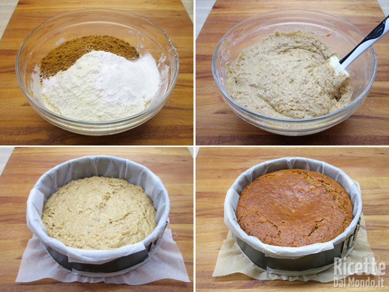 Unire i secchi e cuocere in forno caldo