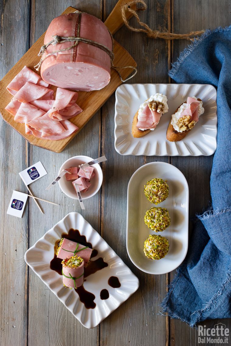 Ricetta tris di antipasti freddi con mortadella Bologna IGP