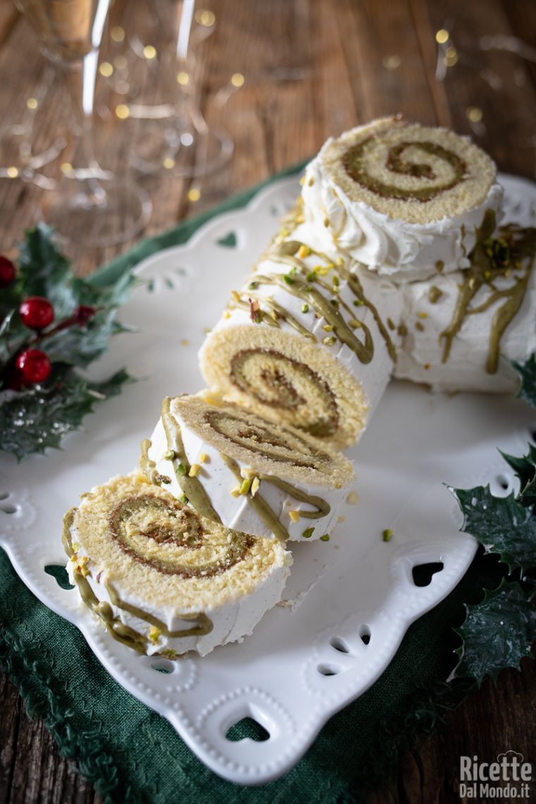 Come fare il tronchetto di Natale al pistacchio