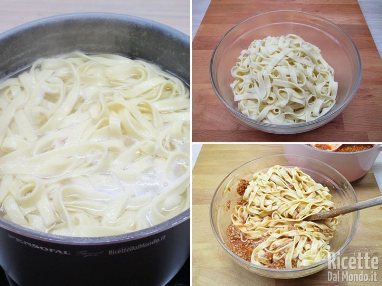 Cuocere e condire le tagliatelle