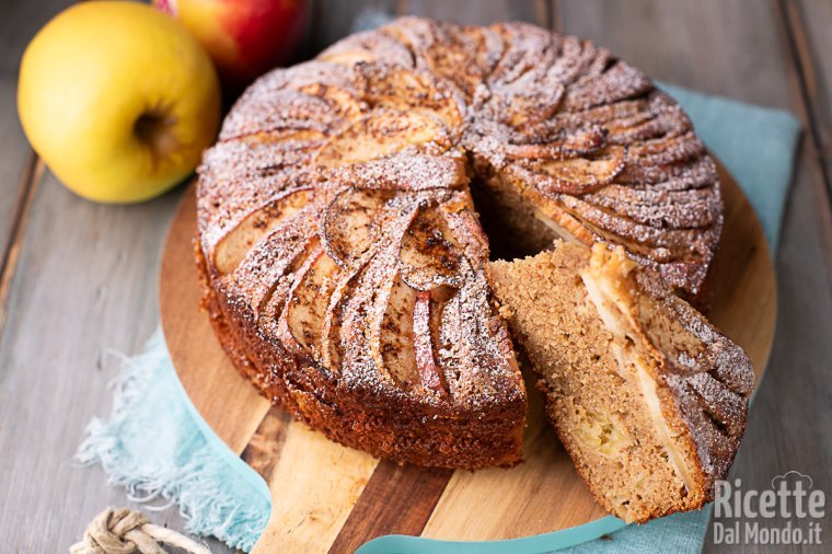 Torta di mele integrale. La versione rustico della classica torta della nonna!