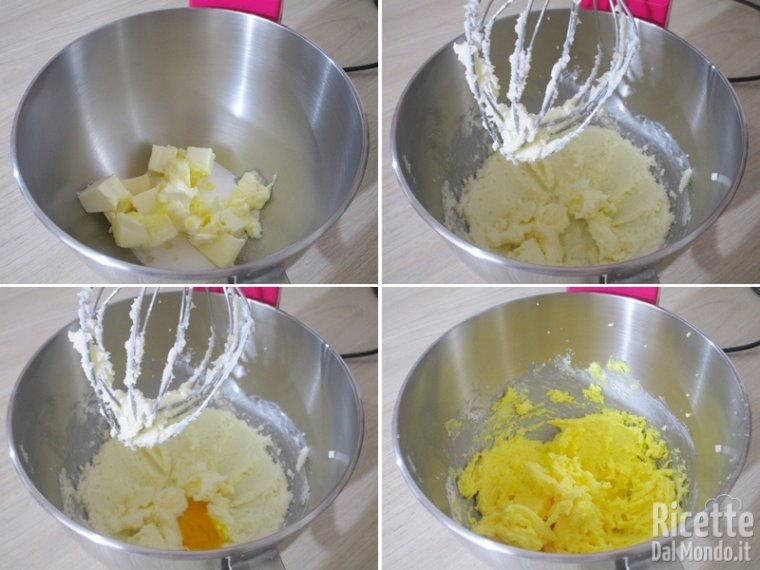 Lavorare a crema tuorli e zucchero