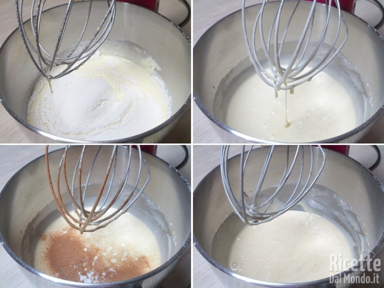 Unire gli ingredienti secchi ed 1 mela a pezzi