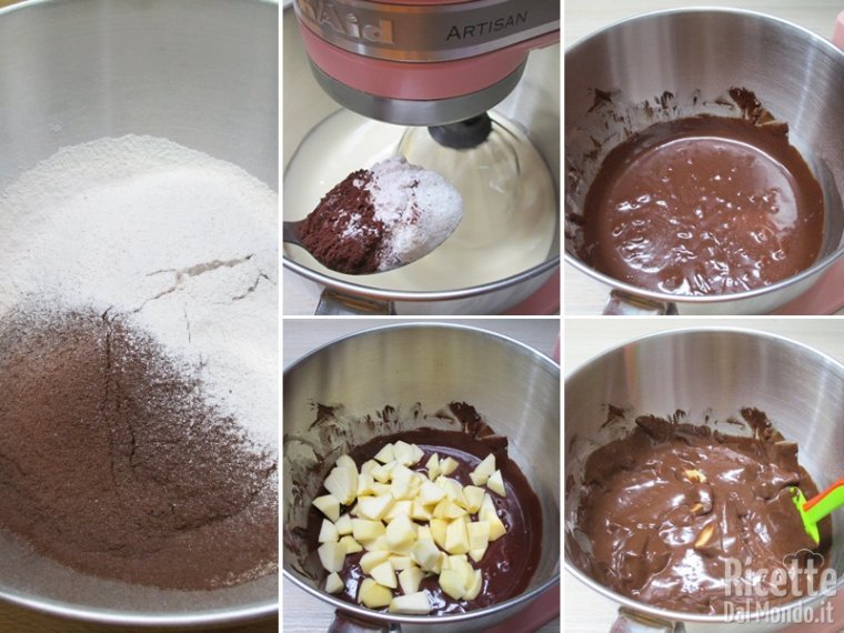 Incorporare gli ingredienti secchi e le mele
