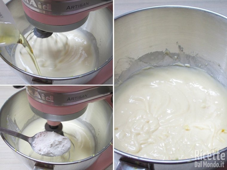 Aggiungere l'olio e la farina