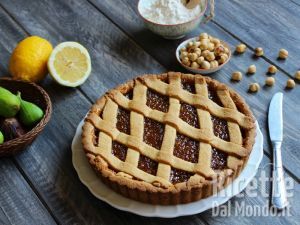 Ricetta Crostata di nocciole con confettura di fichi