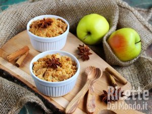 Ricetta Crumble di mele, il dolce da forno con una ricca base di frutta