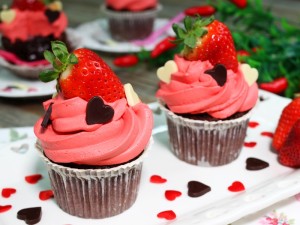 Ricetta Cupcake al cioccolato con cuore piccante