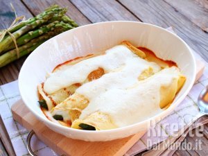 Cannelloni di crepes agli asparagi