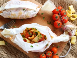 Ricetta Calamarata al cartoccio