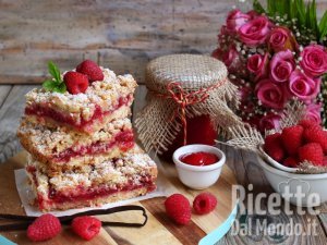 Crumb bars ai lamponi