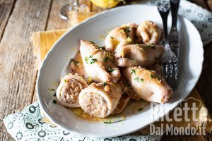 Calamari ripieni in padella in bianco (Ricetta facilissima e veloce!)