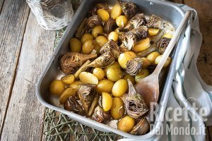Ricetta Carciofi e patate al forno. La ricetta semplice e ricca di gusto!